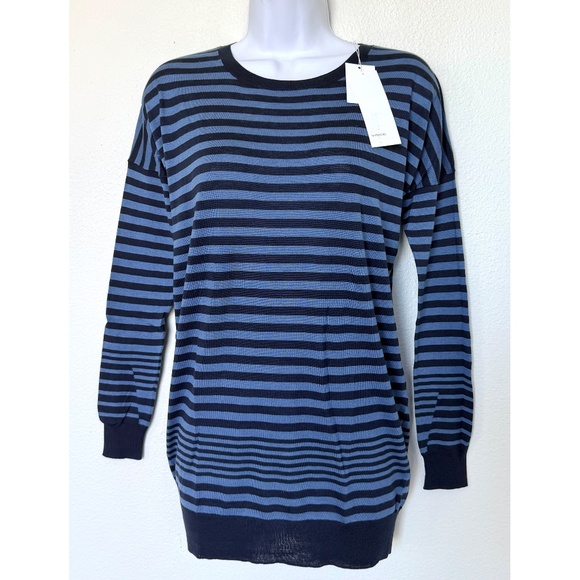 VINCE NWT OVERSIZED STRIPE COTTON/SILK/CASHMERE NEW COASTAL SWEATER. SIZE XS - Picture 6 of 12